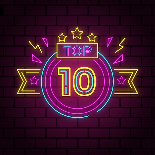 Bezpłatny wektor neony 10 najlepszych koncepcji