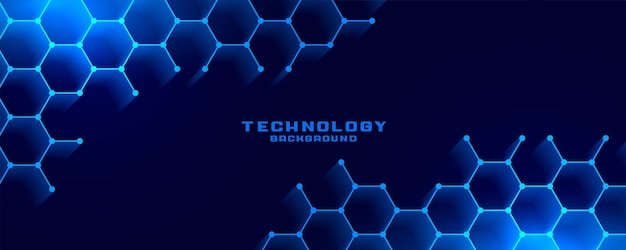 Niebieska sześciokątna siatka technologia tło wektor ilustracja