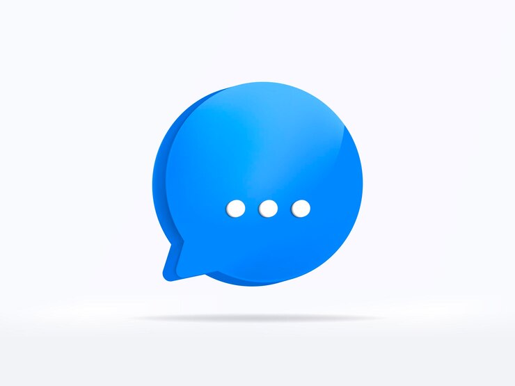 Bezpłatny plik Wektor niebieska wiadomość powiadomienia czat ikona uwaga sms znak i wiadomość internetowa. renderowanie 3d.