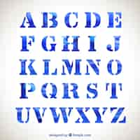 Bezpłatny wektor niebieski akwarela typografia