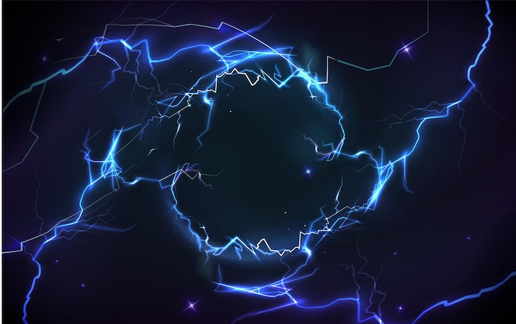 Bezpłatny plik Wektor niebieski błyskawica i krąg energii elektrycznej
