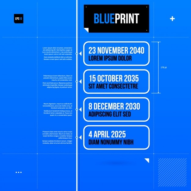 Bezpłatny wektor niebieski infografika szablon