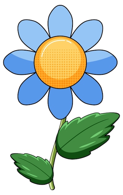 Niebieski Kwiat Z Zielonymi Liśćmi