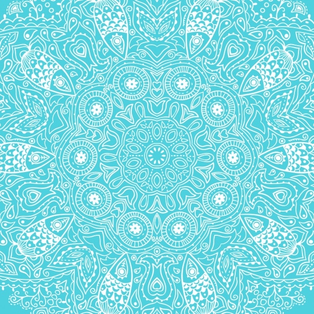 Bezpłatny wektor niebieski mandala design