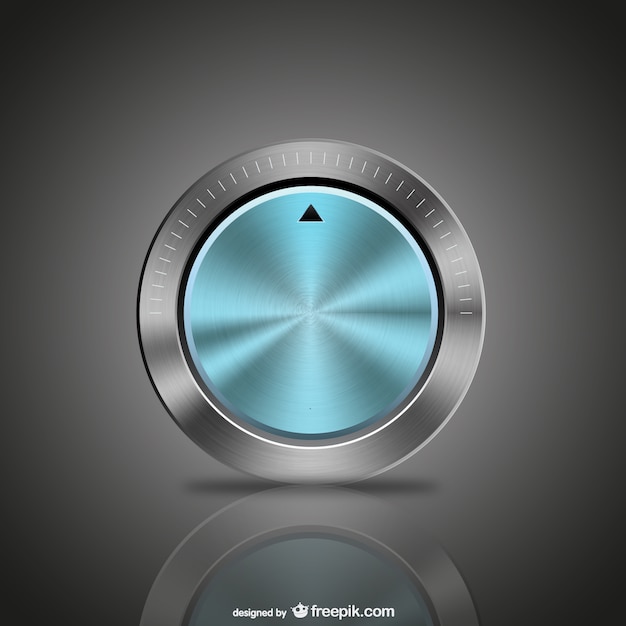 Niebieski przycisk metalu