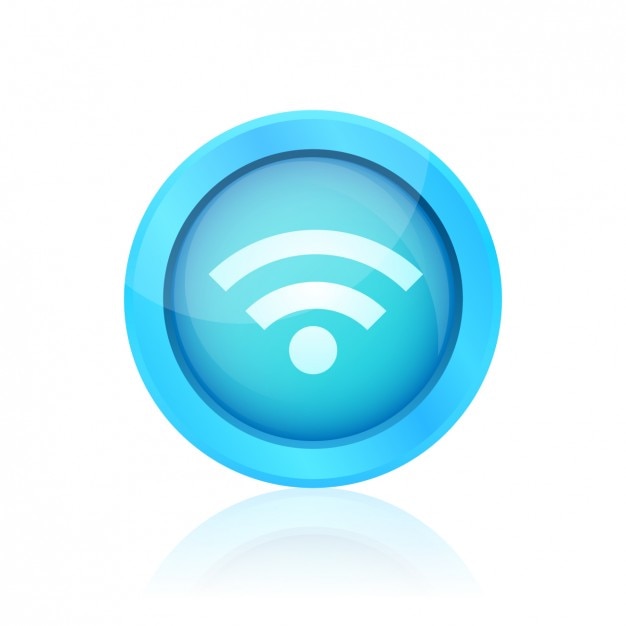 Bezpłatny wektor niebieski przycisk wifi