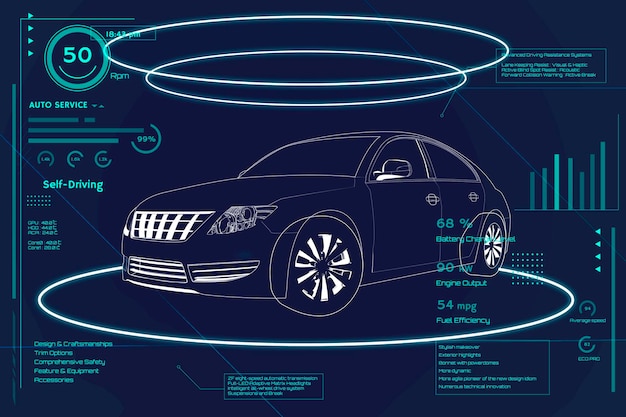 Bezpłatny wektor niebieski sedan design motoryzacyjny