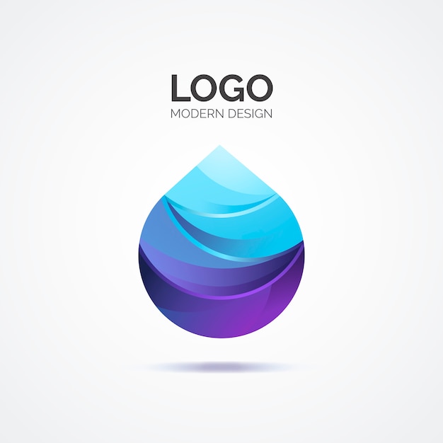 Niebieskie abstrakcyjne logo w nowoczesnym stylu