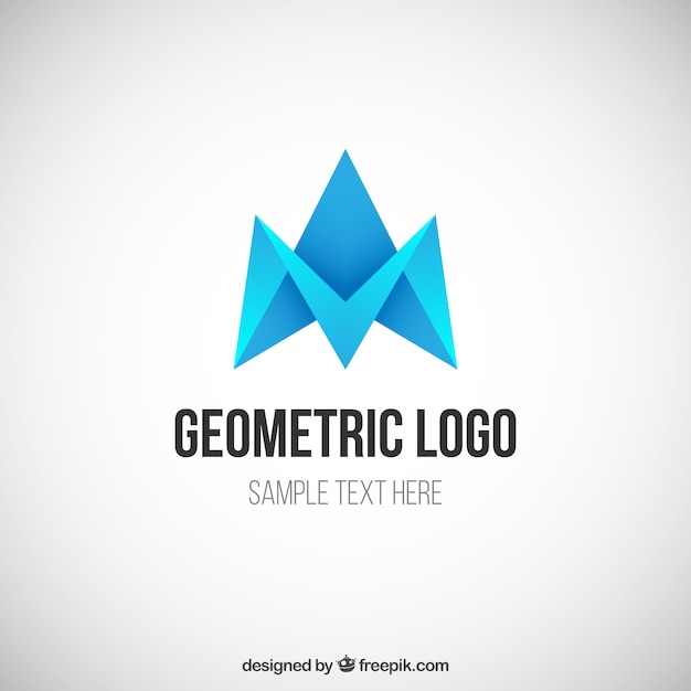 Bezpłatny wektor niebieskie logo geometrycznego