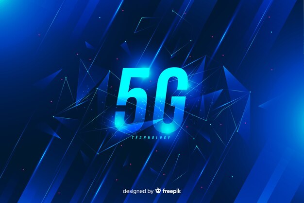 Niebieskie tło koncepcja 5g