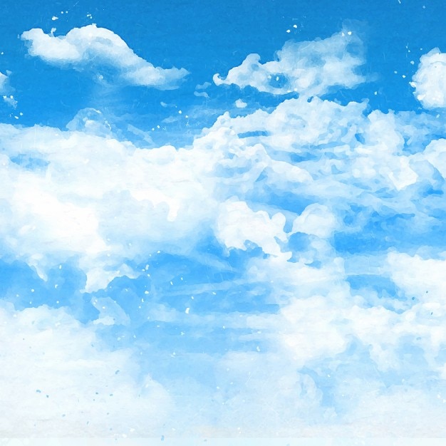 Bezpłatny wektor niebieskim tle nieba z białymi chmurami puszystych