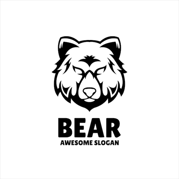 Bezpłatny wektor niedźwiedź prosta ilustracja projekt logo maskotki