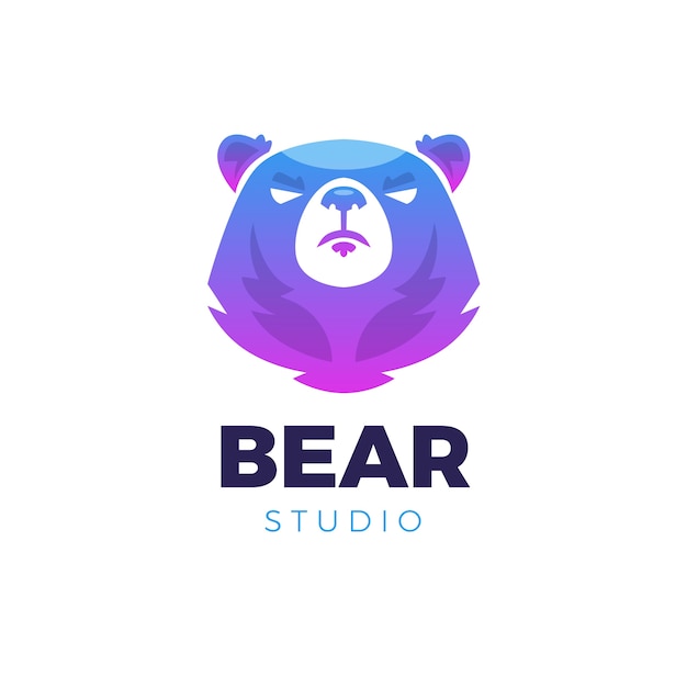 Bezpłatny wektor niedźwiedź szablon projektu logo