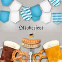 Bezpłatny wektor niemieckie jedzenie i piwo w oktoberfest