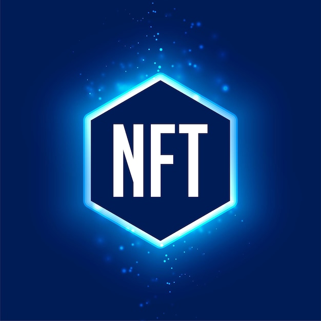 Niewymienna koncepcja tokena NFT z efektem światła neonowego