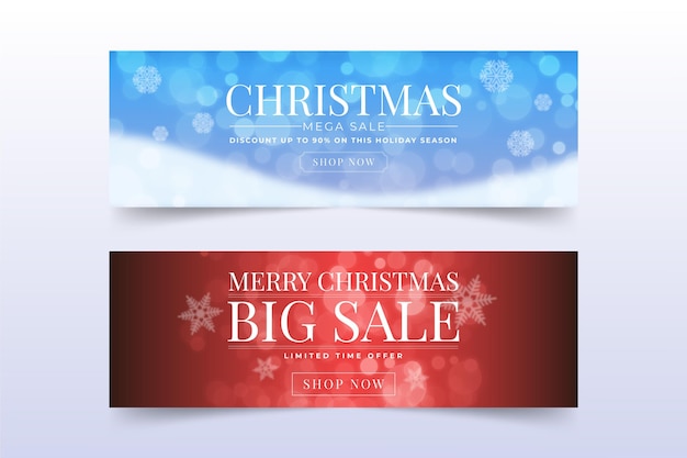 Bezpłatny wektor niewyraźne szablon banerów świątecznych sprzedaży