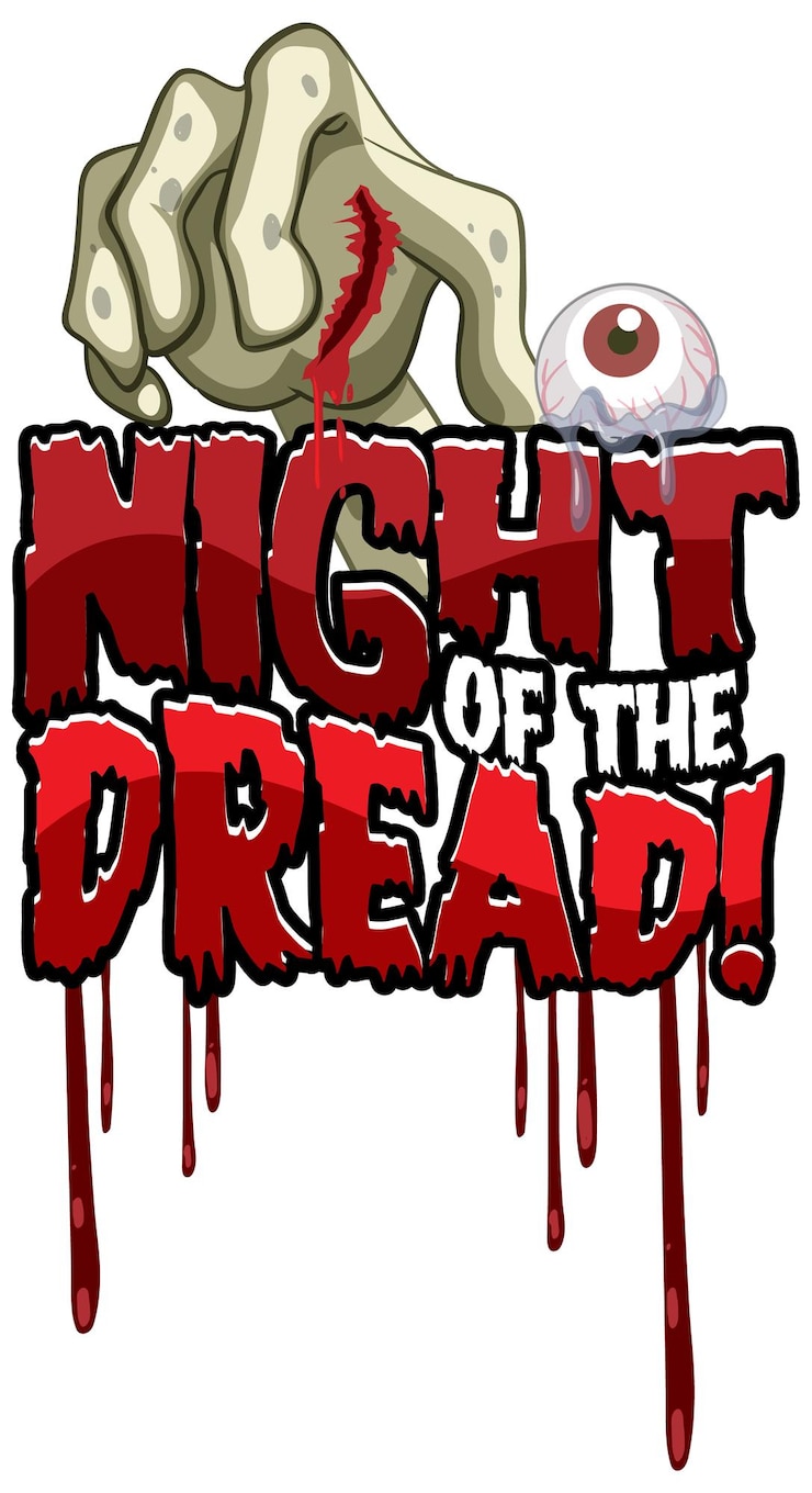 Bezpłatny plik Wektor noc przerażającego słowa przerażającego logo na halloween
