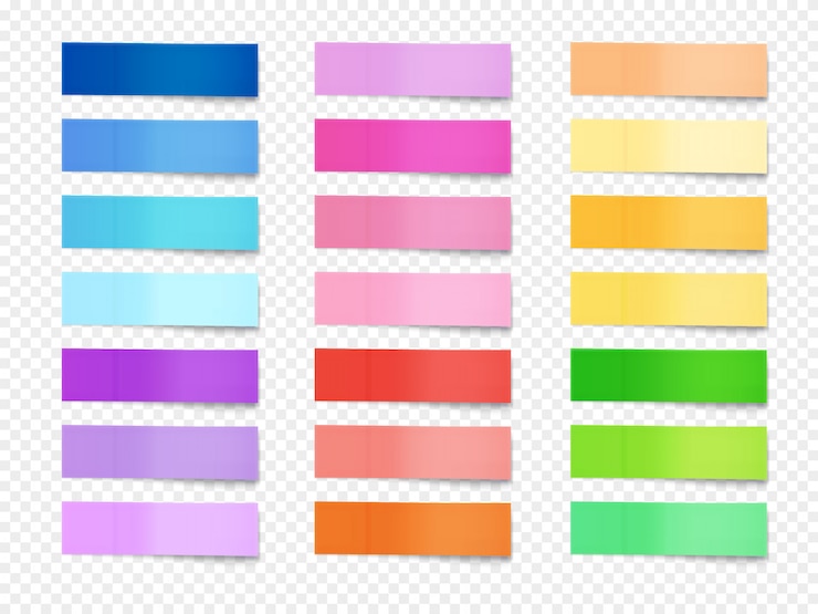 Bezpłatny plik Wektor notatki sticky notes z papierowej notatki różnych kolorów.