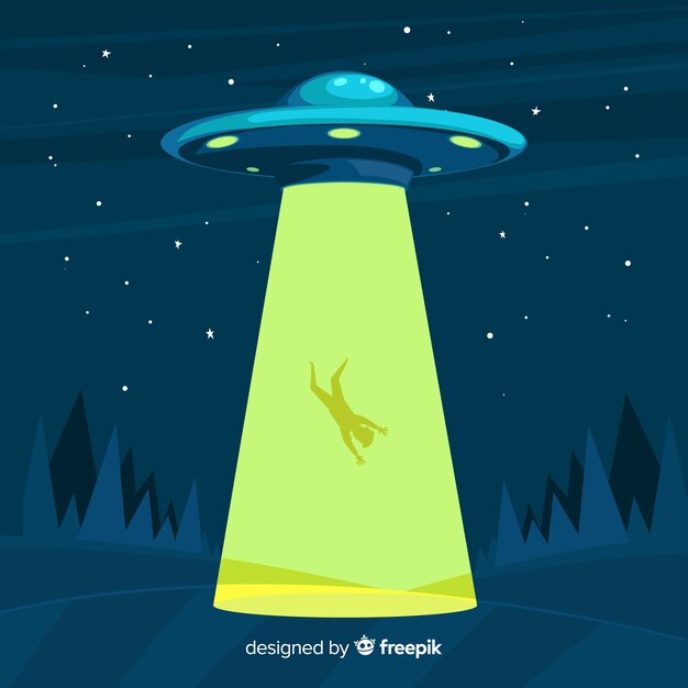 Nowoczesna koncepcja uprowadzenia ufo z płaskim projektem