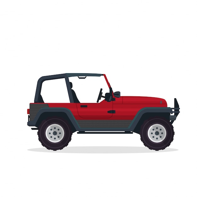 Nowoczesna Red Urban Adventure Ilustracja Suv Pojazdu