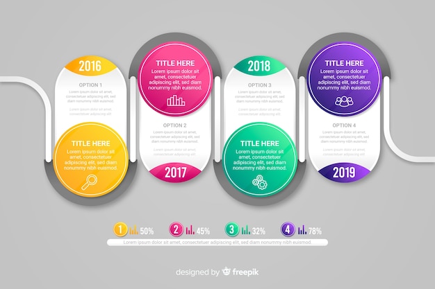 Nowoczesne Kolorowe Infografiki Kroki