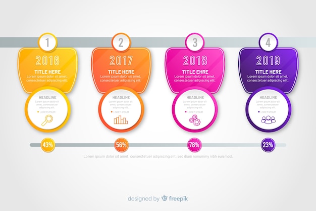 Nowoczesne Kolorowe Infografiki Kroki