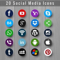 Bezpłatny wektor nowoczesne social media zestaw ikon