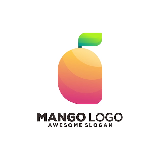 Bezpłatny wektor nowoczesne streszczenie logo gradientu owoców mango