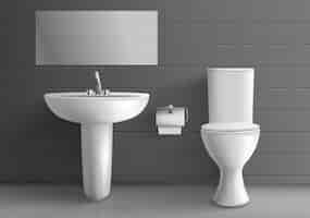 Bezpłatny wektor nowoczesne wnętrze toalety