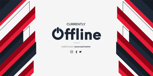 Nowoczesny baner offline Twitcha z abstrakcyjnymi kształtami