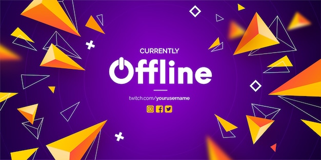 Nowoczesny Baner Twitch Offline