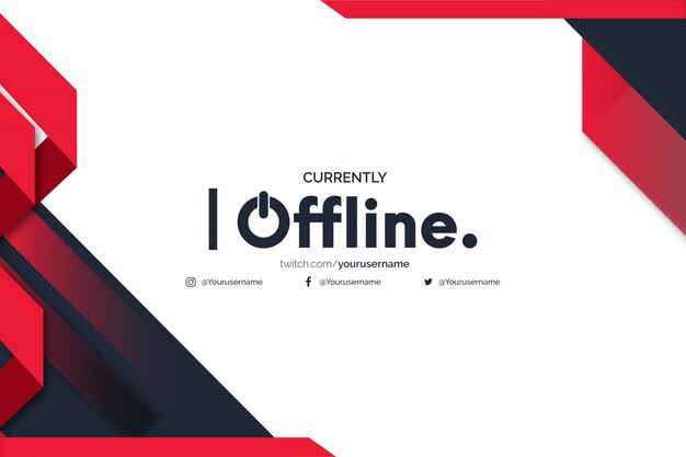 Nowoczesny transparent Twitch z szablonu abstrakcyjnych kształtów