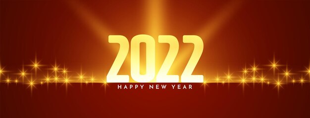 Nowoczesny wektor świecącego transparentu szczęśliwego nowego roku 2022