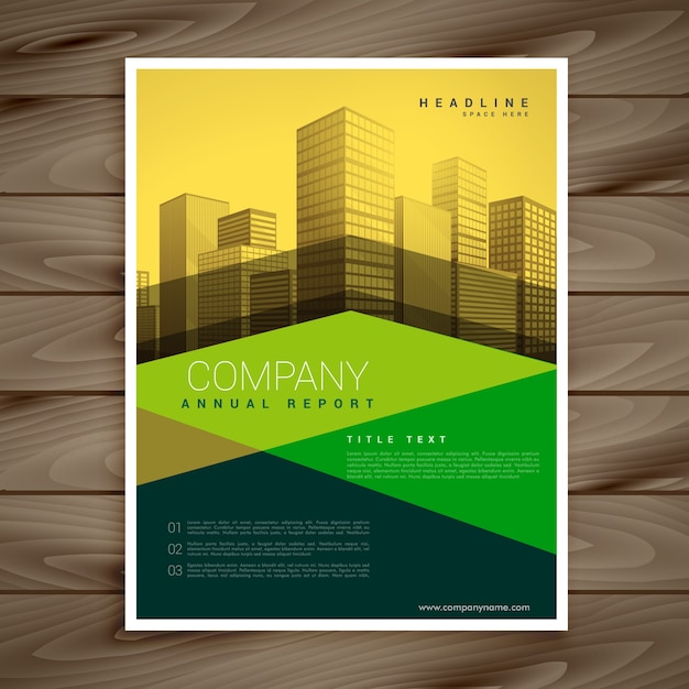 Bezpłatny wektor nowoczesny żółty i zielony biznes broszura szablon projektu