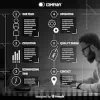 Bezpłatny wektor nowożytny biznesowy infographic z fotografią