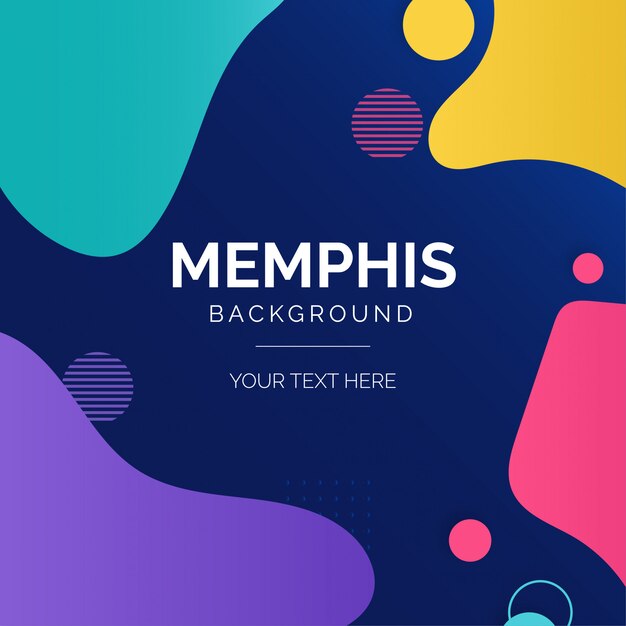 Nowożytny Memphis tło z kolorowymi kształtami