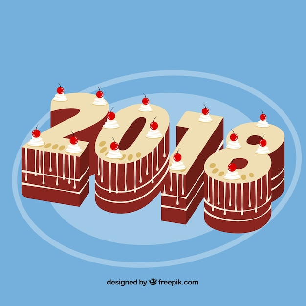Bezpłatny wektor nowy rok 2018 uroczystości tła