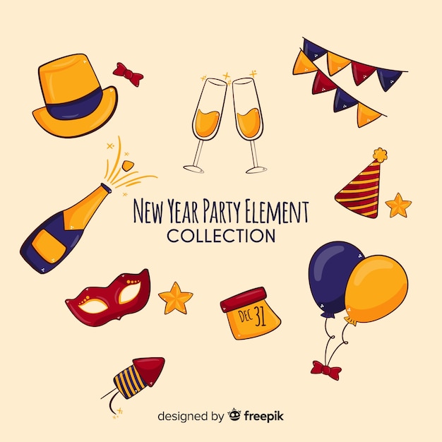Nowy rok 2019 zestaw elementów strony