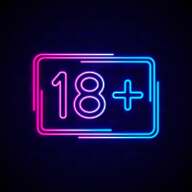 Numer 18+ W Stylu Neonowym