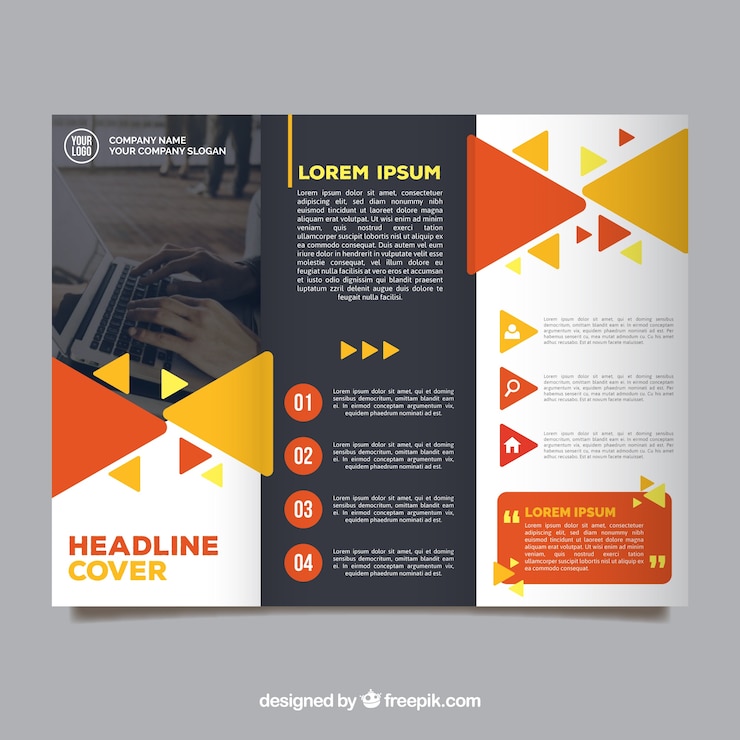Bezpłatny plik Wektor ? ó? ty trifold leaflet broszura szablonu