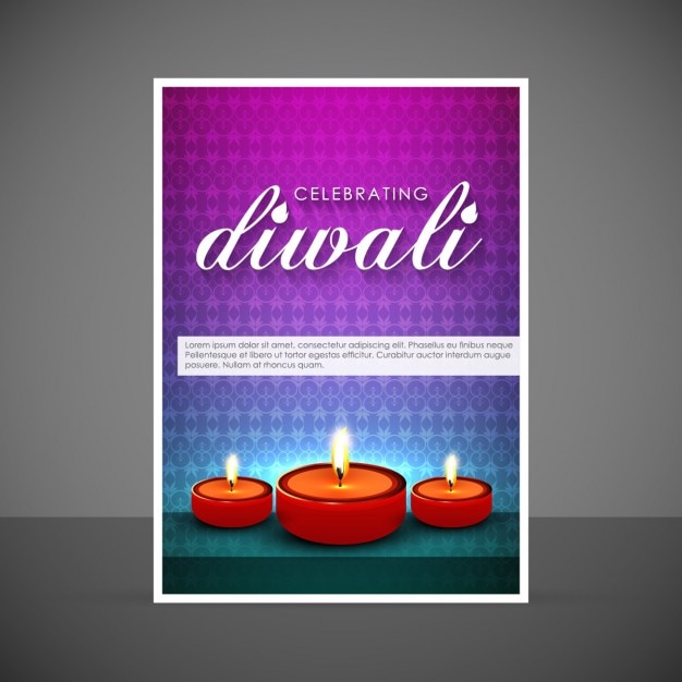 Bezpłatny wektor obchody lampy diwali olejem broszurę