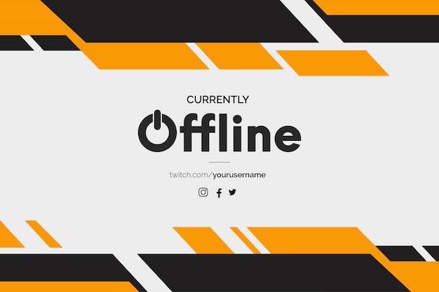 Bezpłatny wektor obecnie offline baner twitch z abstrakcyjnymi kształtami