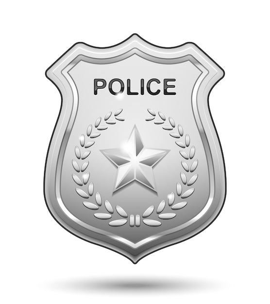 Bezpłatny wektor odznaka policyjna na białym tle