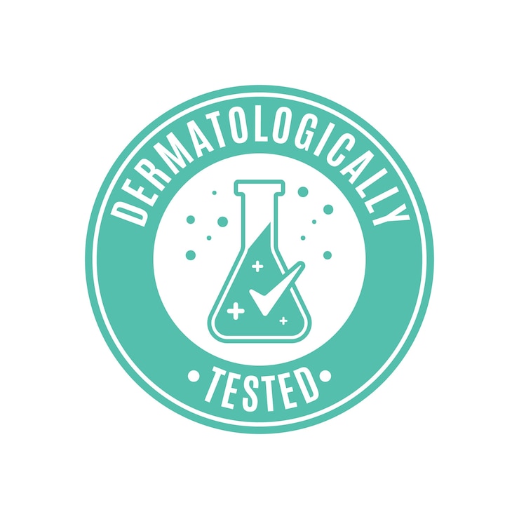 Bezpłatny plik Wektor odznaka przebadana dermatologicznie
