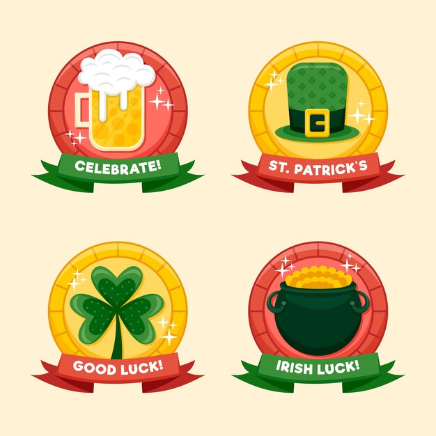 Odznaka świętego Patryka Z Piwem I Szczęściem