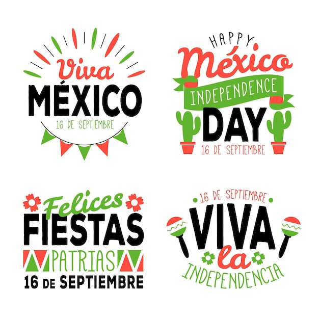 Bezpłatny wektor odznaki dnia niepodległości meksyku