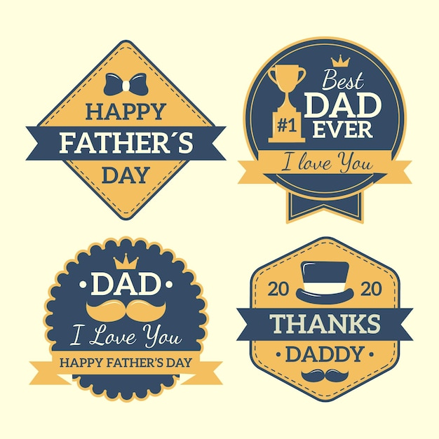 Odznaki Na Dzień Ojca W Płaskiej Konstrukcji