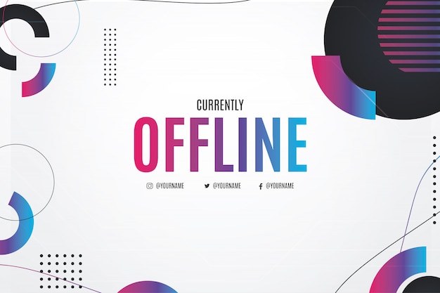 Offline Twitch Tło Z Szablonem Stylu Tła Memphis