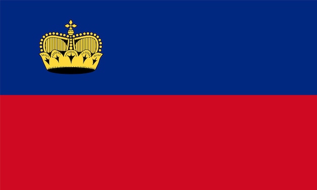 Oficjalna flaga lichtensteinu prawidłowe kolory i proporcje flaga narodowa lichtensteinu