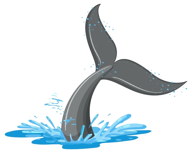 Bezpłatny wektor ogon wieloryba w wodzie